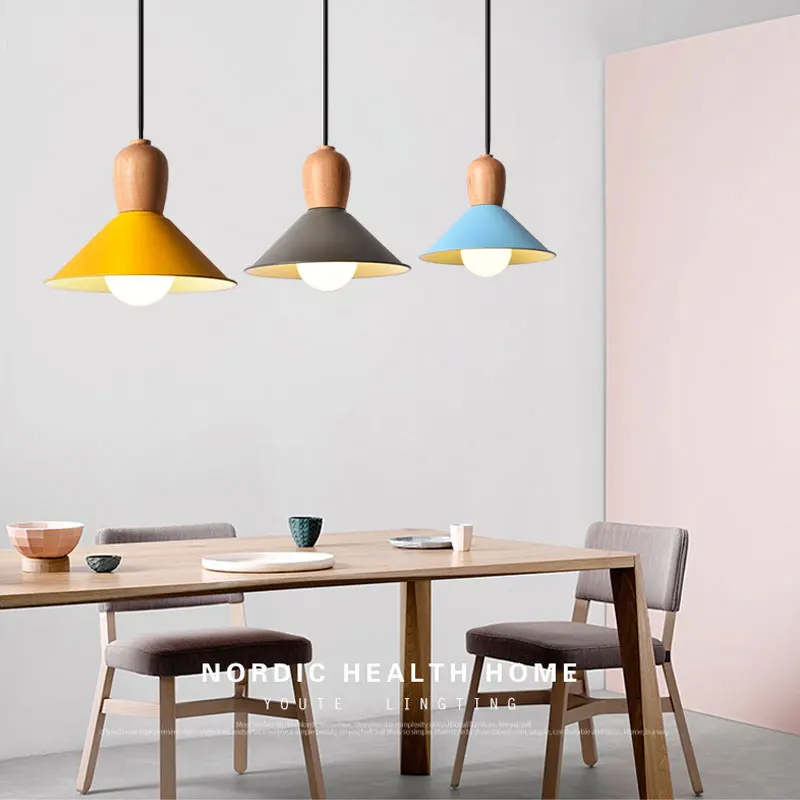 מנורת תקרה E27 LED אורות תליון חי קישוט חדר ארוחות יוקרה אווירה אמנות המטבח מלון חישוק - 2