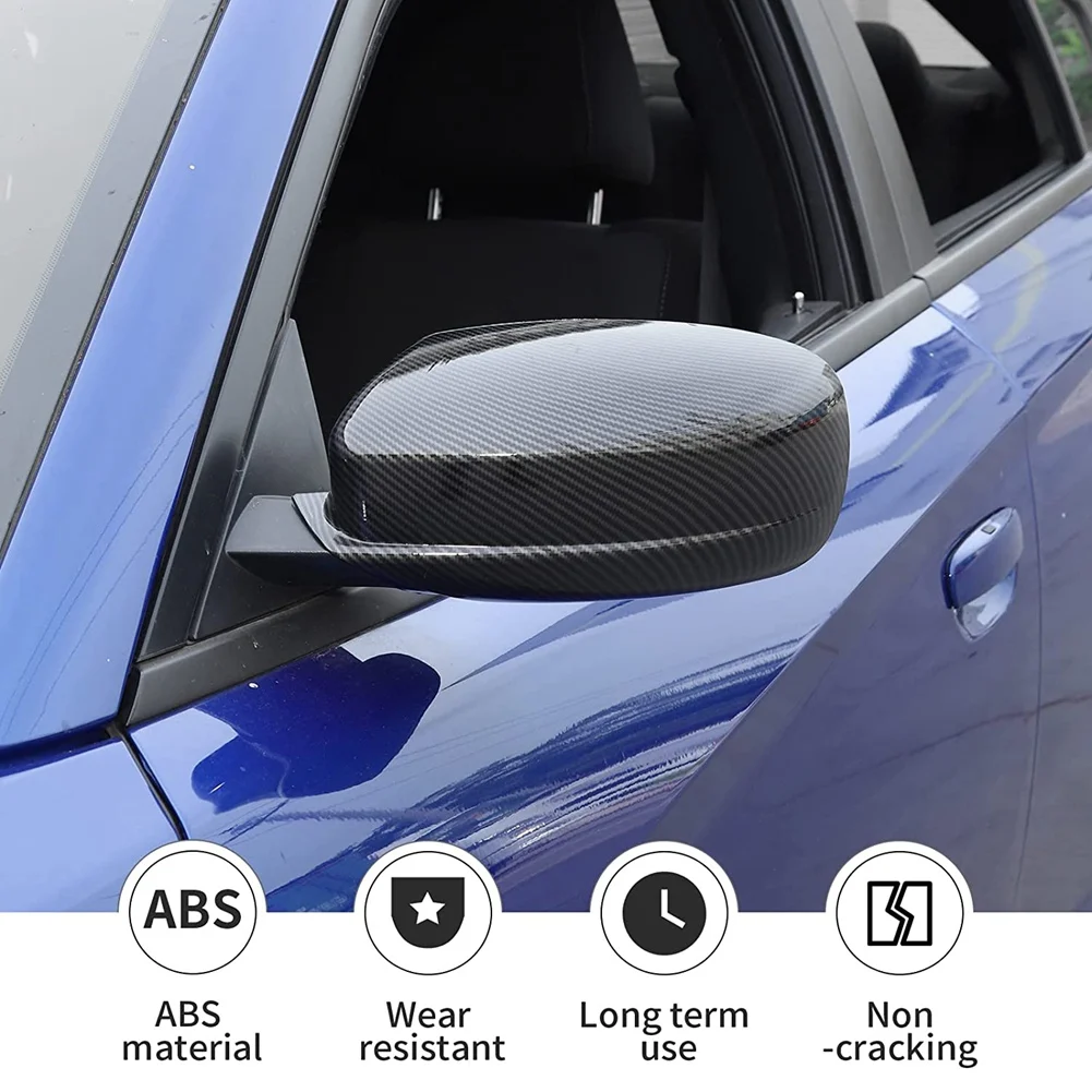 מראה אחורית כיסוי קישוט לקצץ Dodge Charger 2010-2021 קרייזלר 300C 2011-2021 אביזרים ,ABS פחמן - 2