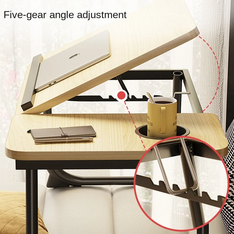 מתקפל נייד מחשב נייד השולחן עצלן שולחן מיטה ספה קטנה, שולחן מחשב עומד השולחן ריהוט הבית - 2