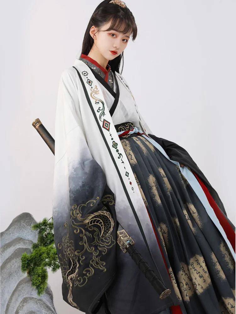 סיני השמלה העתיקה WeiJin Hanfu מסורתי רקמה שושלת טאנג שמלות בסגנון פולק גברים ריקוד קוספליי תלבושת האן - 2