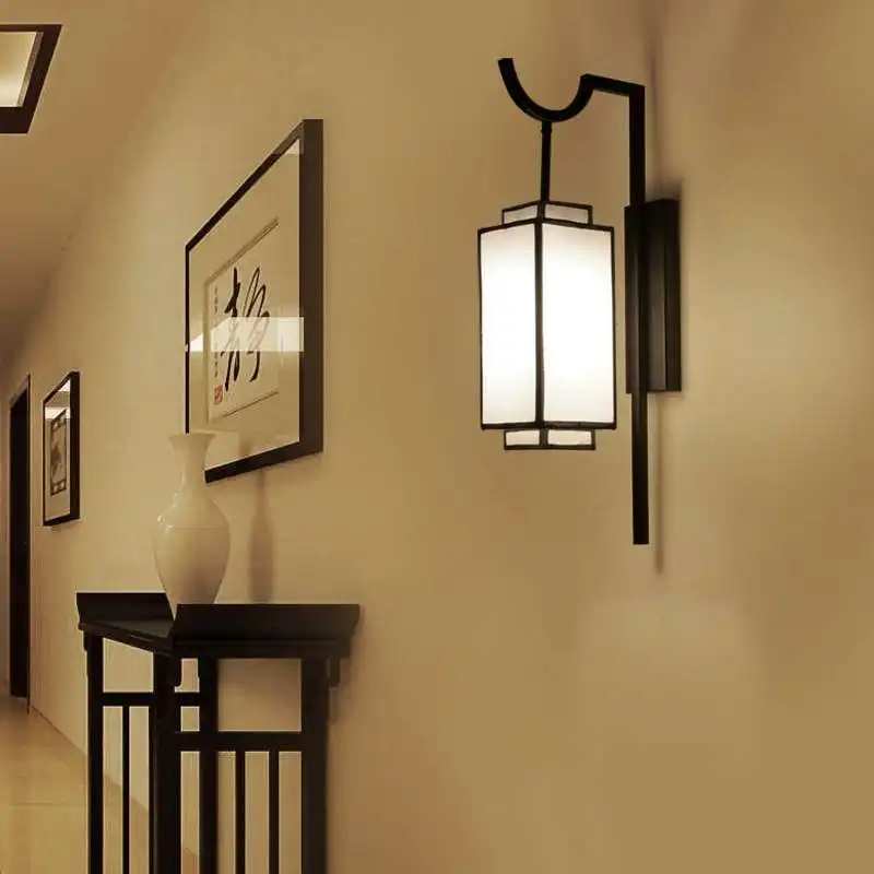 סיני חדש המנורה שליד המיטה בחדר השינה מנורת קיר פשוט עתיקות מלון במעבר המנורה בסלון רטרו הסינית החדשה מסדרון LampDecoration - 2