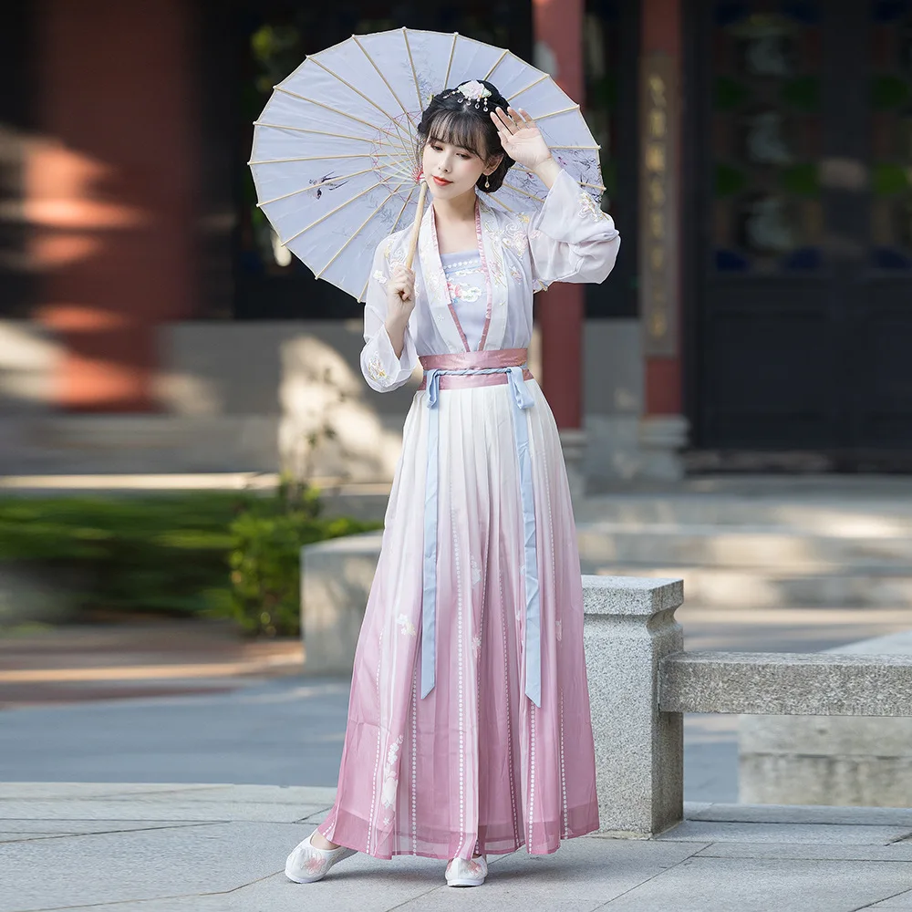 סינית מסורתית Hanfu תחפושת האישה אלגנטיות שושלת טאנג שמלת נסיכה העתיקה פולק טאנג חליפה פיות ביצועים בגדים - 2