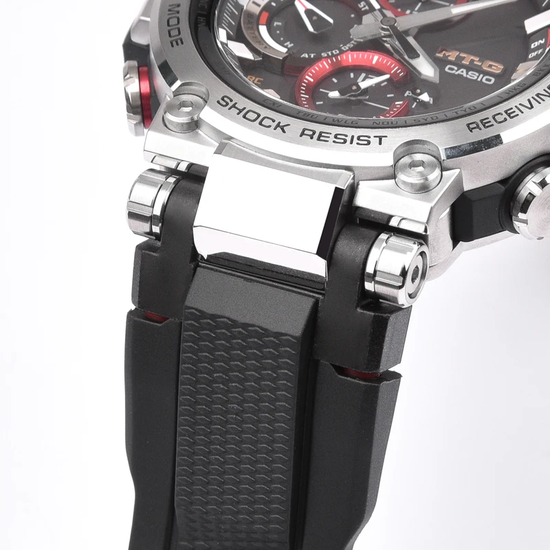 על Casio G-הלם MTG-B1000 G1000 ספורט מתכת לולאה חישוק רצועת שעון צמיד אביזרי גומי החלפת להקת שעון הרצועה. - 2
