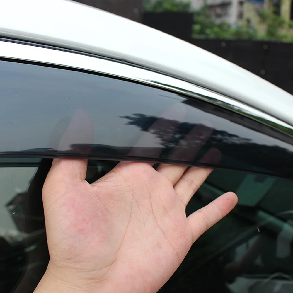 על קיה ריו גאווה משפחתית 2011-2017 חלון המכונית שמש גשם צל הקסדות מגן מקלט כיסוי מגן לקצץ מסגרת מדבקה אביזרים - 2