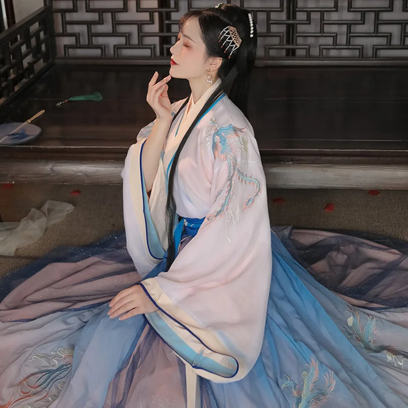 פיית Hanfu לנשים שמלת נסיכה סינית בסגנון ביגוד תלבושות במה פסטיבל בגדים Cosplay תלבושות עממיות Dancewear DL7134 - 2