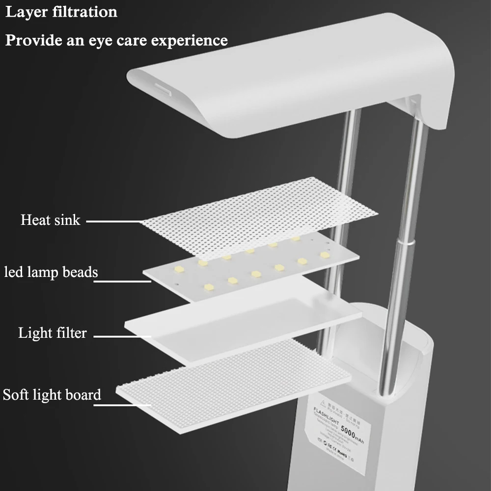 פנס LED עמיד למים לפיד נטענת USB פנסים חינם טלסקופי פנס ניתן להשתמש כמו מנורת שולחן הלילה אור - 2