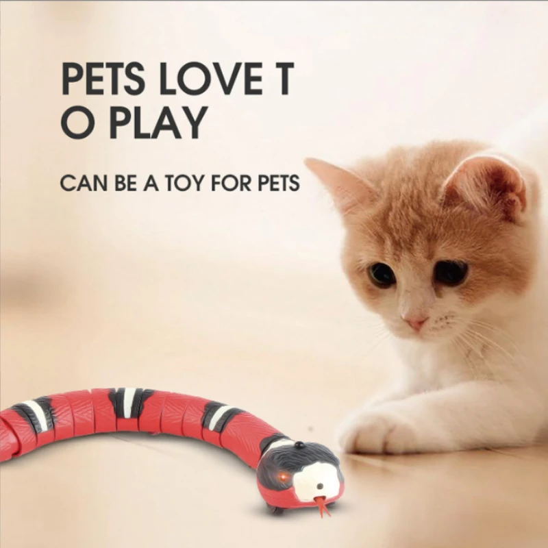 צעצועים אינטראקטיביים עבור חתולים חתול צעצועים חכמים חש הנחש חשמלי USB לטעינה חתול אביזרים עבור חיות מחמד כלבים לשחק את המשחק צעצוע - 2