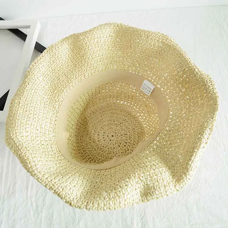קיפול כובע קש נשים קיץ יציאה מגן השמש חג כובע מגניב חוף הים חוף כובע הגאות כובעי הקיץ דלי כובע לנשים חדש - 2