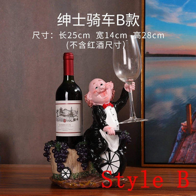 שף היינות יין מחזיק מדף שרף מעשי פסל יין לעמוד הביתה קישוט הפנים מלאכות מתנת חג המולד - 2