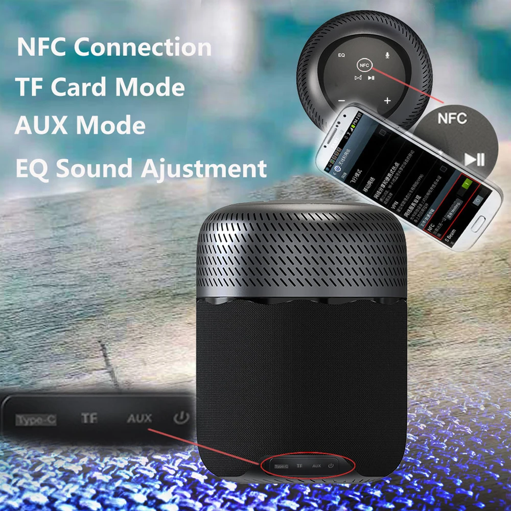 100W 10400mah NFC 5pcs הנהג כוח גדול רמקולים אלחוטיים צליל בס נייד Bluetooth רמקול עם כרטיס TF AUX USB Powr הבנק - 3