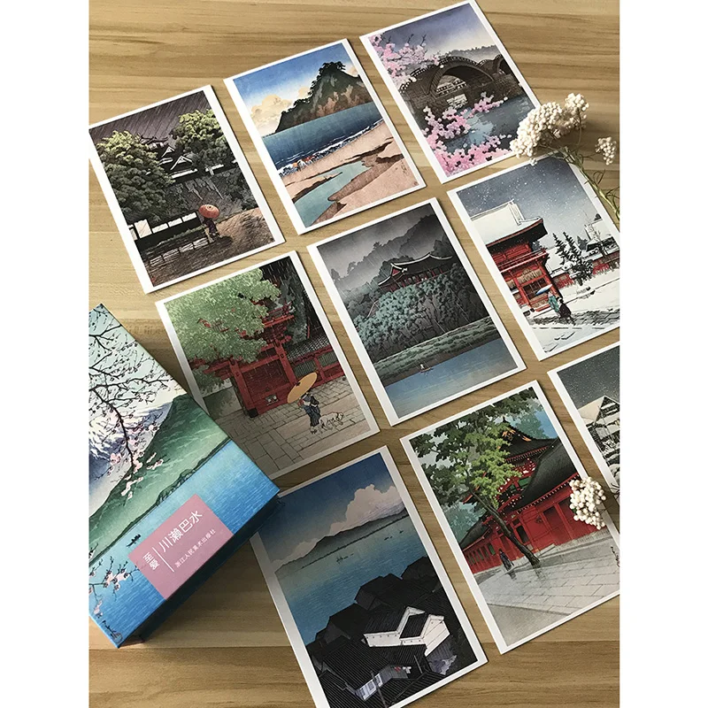 112Pcs/סט Shin-hanga גלויה על ידי Hasui קאוואסה Ukiyoe רומנטי וינטג ' ברכה/כרטיס מתנה נוף איור - 3