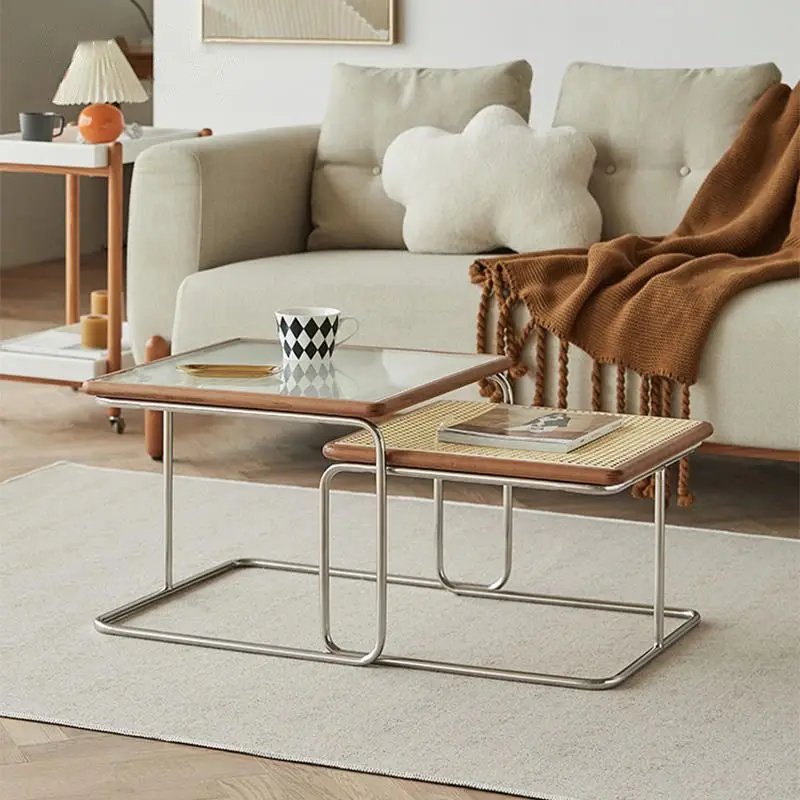 2022 חדש תוספות בסגנון ביתי בסלון תה שולחן מודרני פשוט גפן תה שולחן נירוסטה תה שולחן DropShipping הביתה - 3
