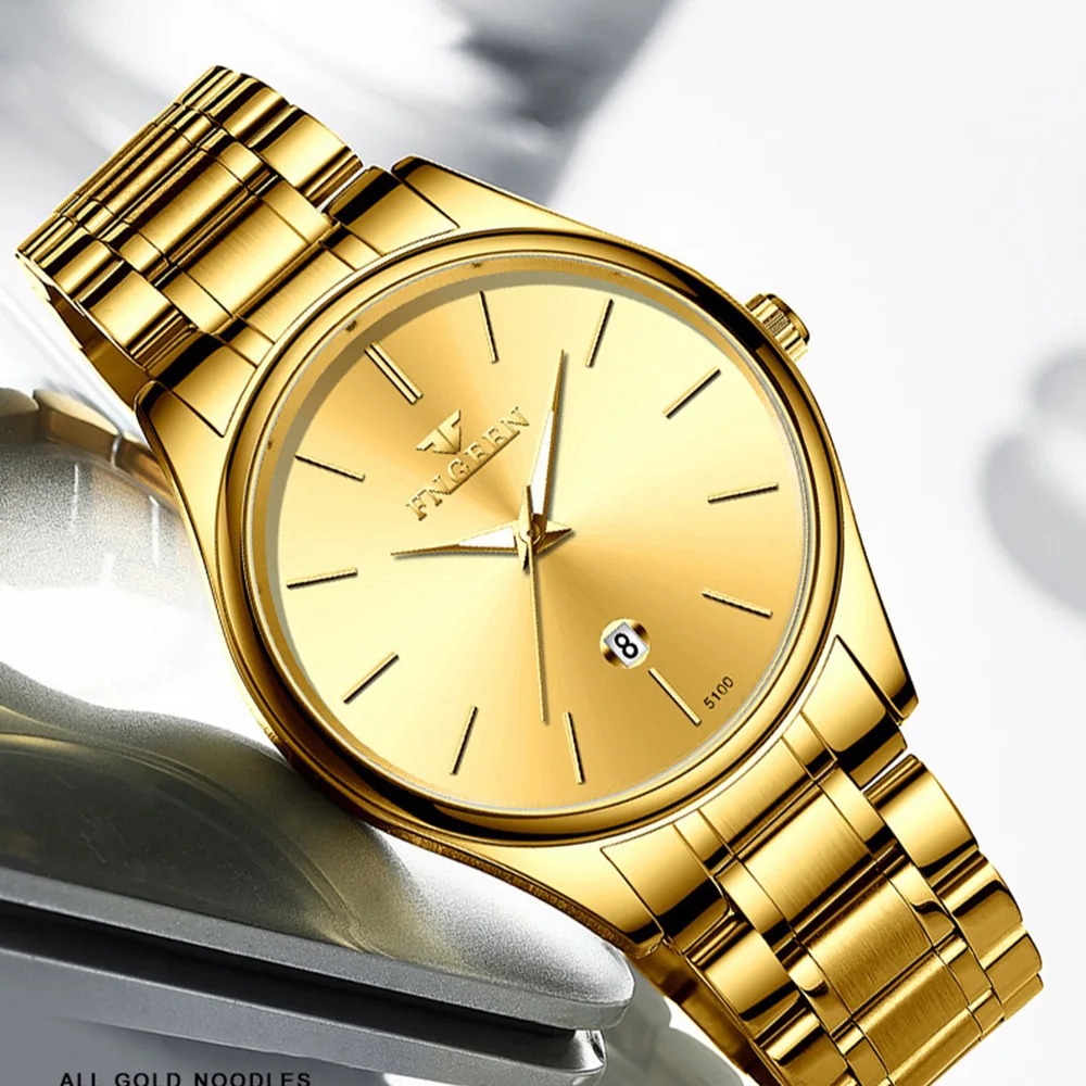 2023 יוקרה חדשים זהב שחור שעון גברים נירוסטה עמיד למים קוורץ אוטומטי פגישה עסקית פשוטה שעוני יד Relogio Masculino - 3