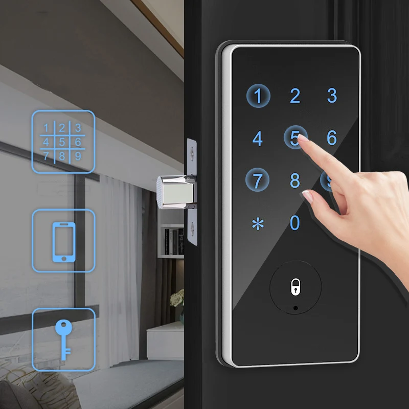Bluetooth Smart סיסמא נעילת דלת Keyless TTLock בקרת יישום אלקטרוניקה אבטחה מסך מגע אנטי גנב קוד מנעול הדלת - 3