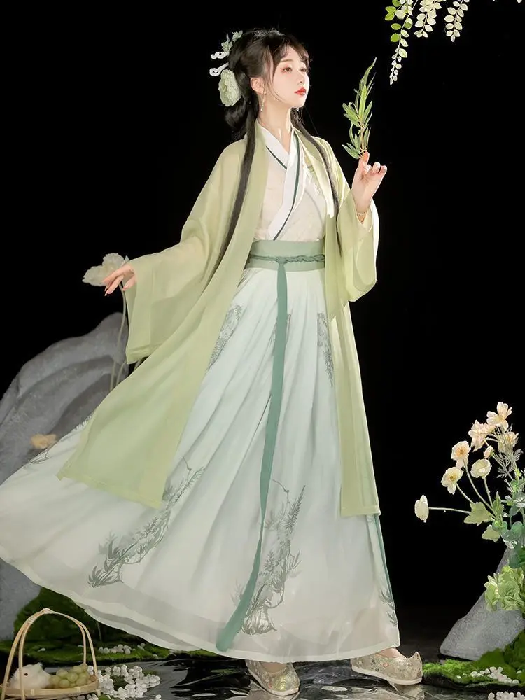 Hanfu השמלה נשים סינית עתיקה שושלת סונג Hanfu להגדיר נקבה תחפושות קוספליי מסיבת קיץ Hanfu השמלה 3pcs סטים לנשים. - 3