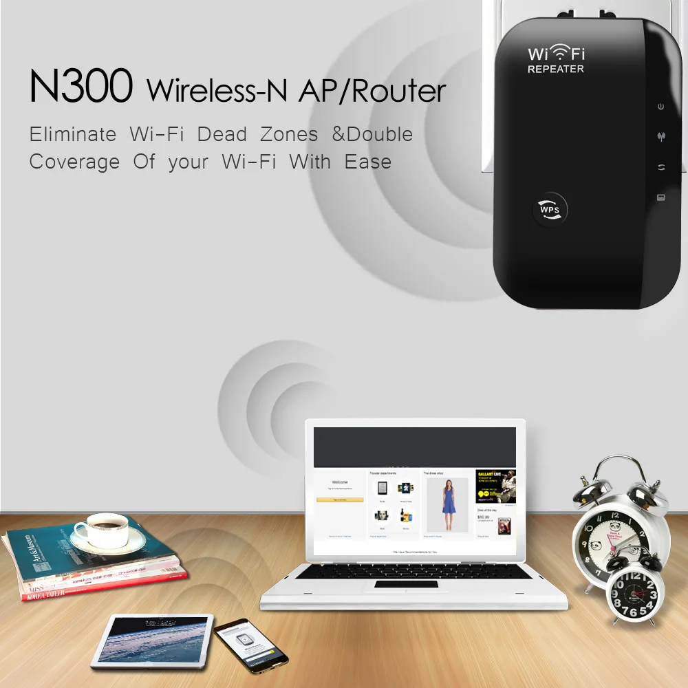 kebidu 300Mbps Wireless-N Wifi מהדר 802.11 n/b/g רשת Wi-Fi נתבים טווח שושנה האיתותים Booster Extender WIFI Ap Wps - 3
