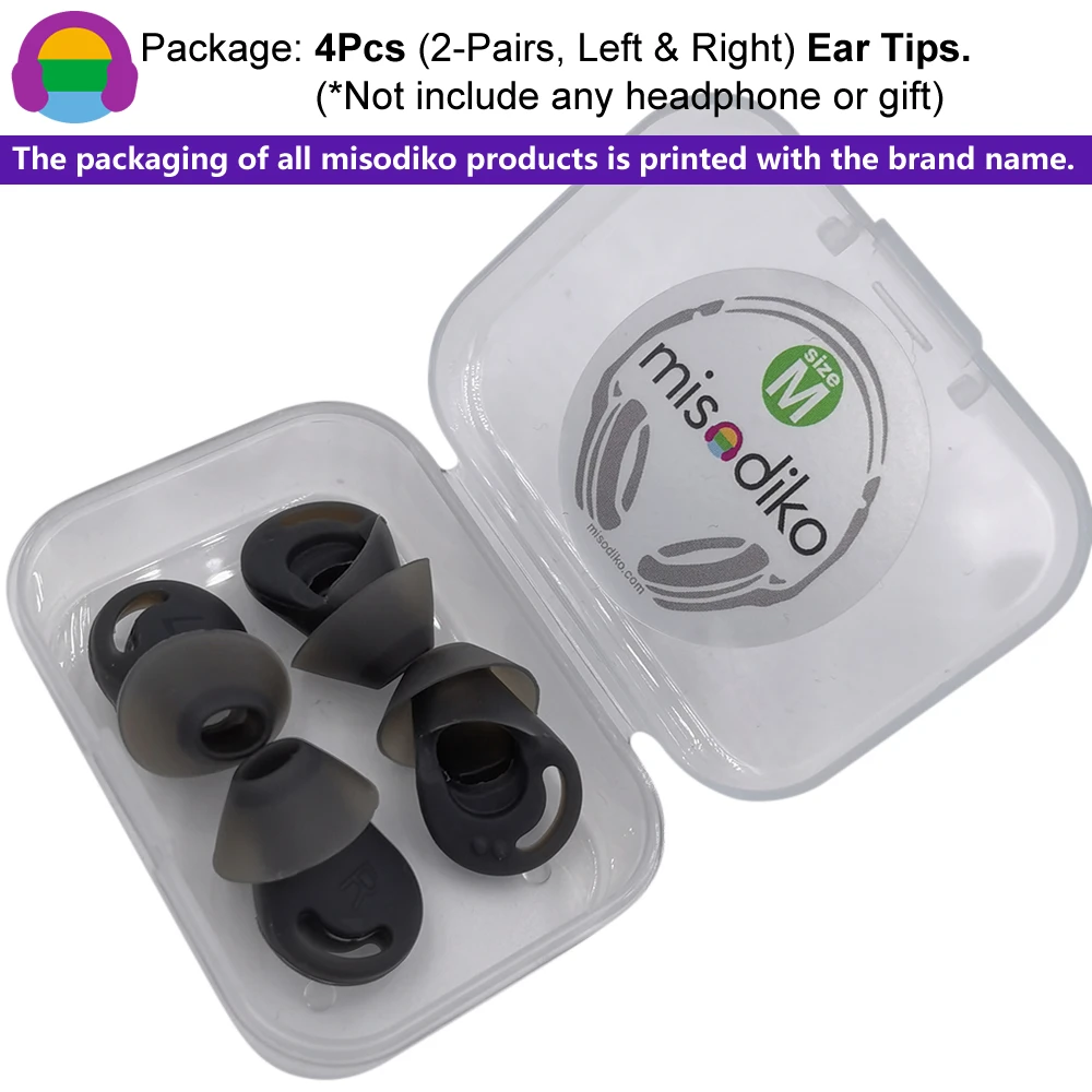 misodiko סיליקון Eargel אוזן טיפים תואם עם כמה plantronics Voyager 6200 UC B6200/ BackBeat GO 410 אוזניות (2 זוגות) - 3