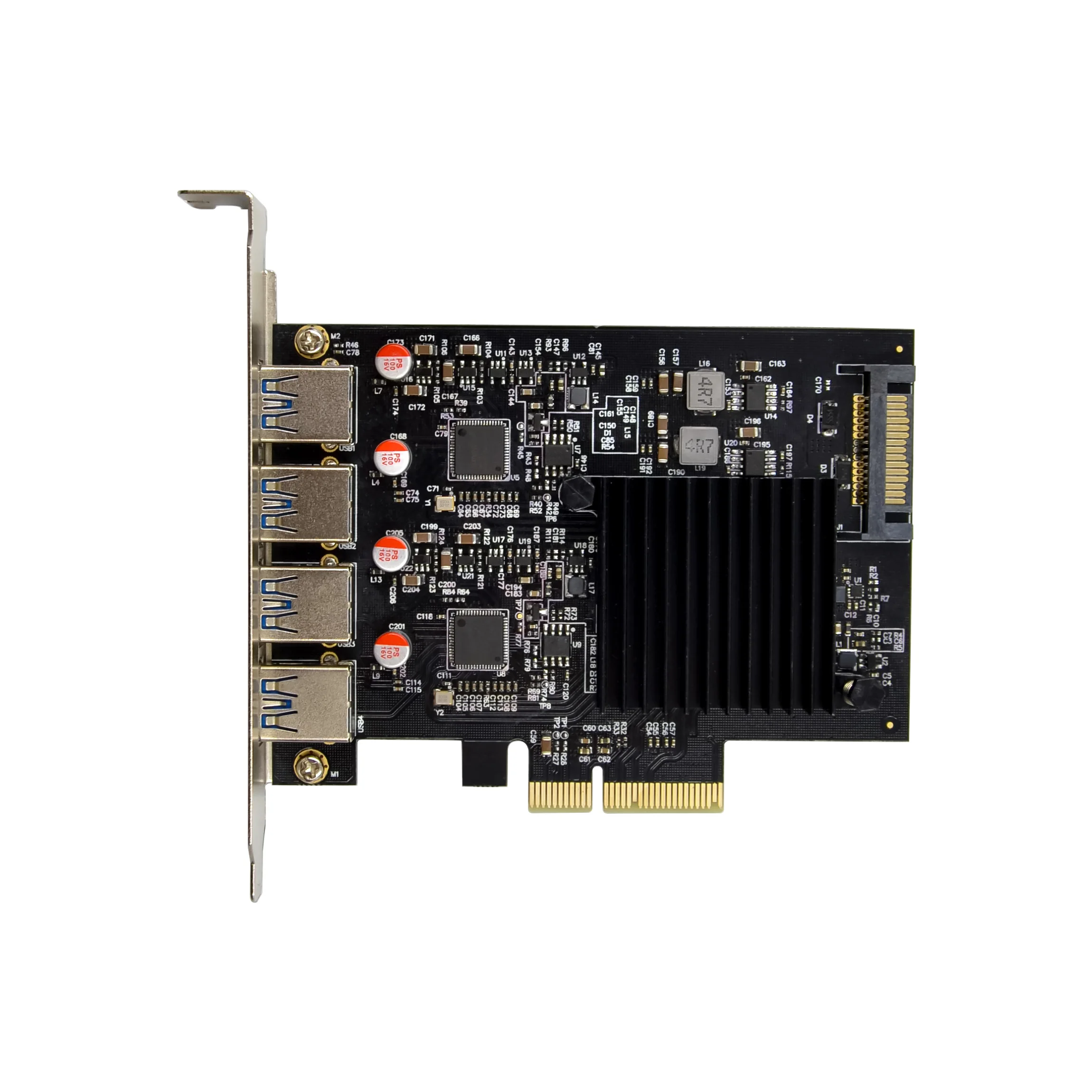 PCI-E PCI Express 4X USB 3.1 Gen 2 (10 Gbps) 4 סוג יציאה הרחבה כרטיס ASM3142 שבב עבור Windows/Linux - 3