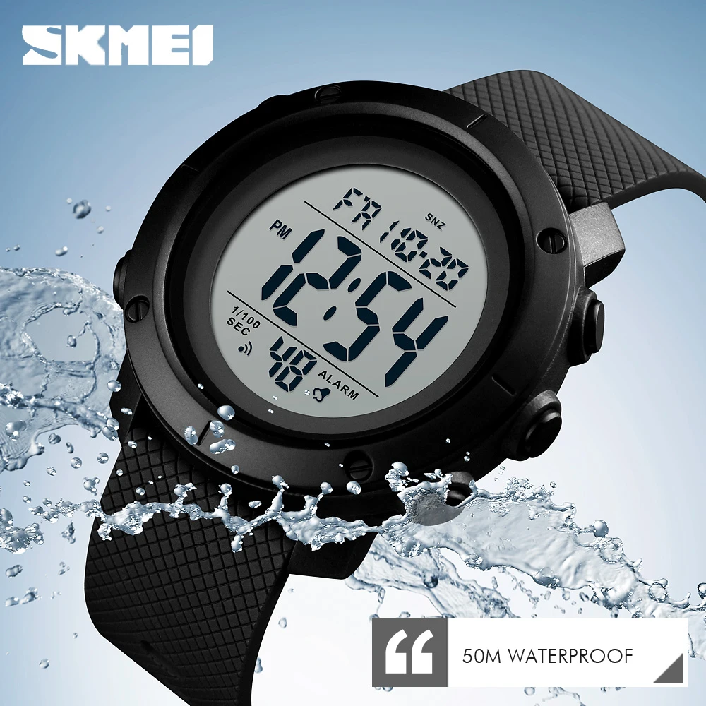 SKMEI 1426 גברים מותג יוקרה 5Bar שעונים עמיד למים Montre גברים שעון מעורר אופנה שעון דיגיטלי Relogio Masculino ספורט לצפות - 3