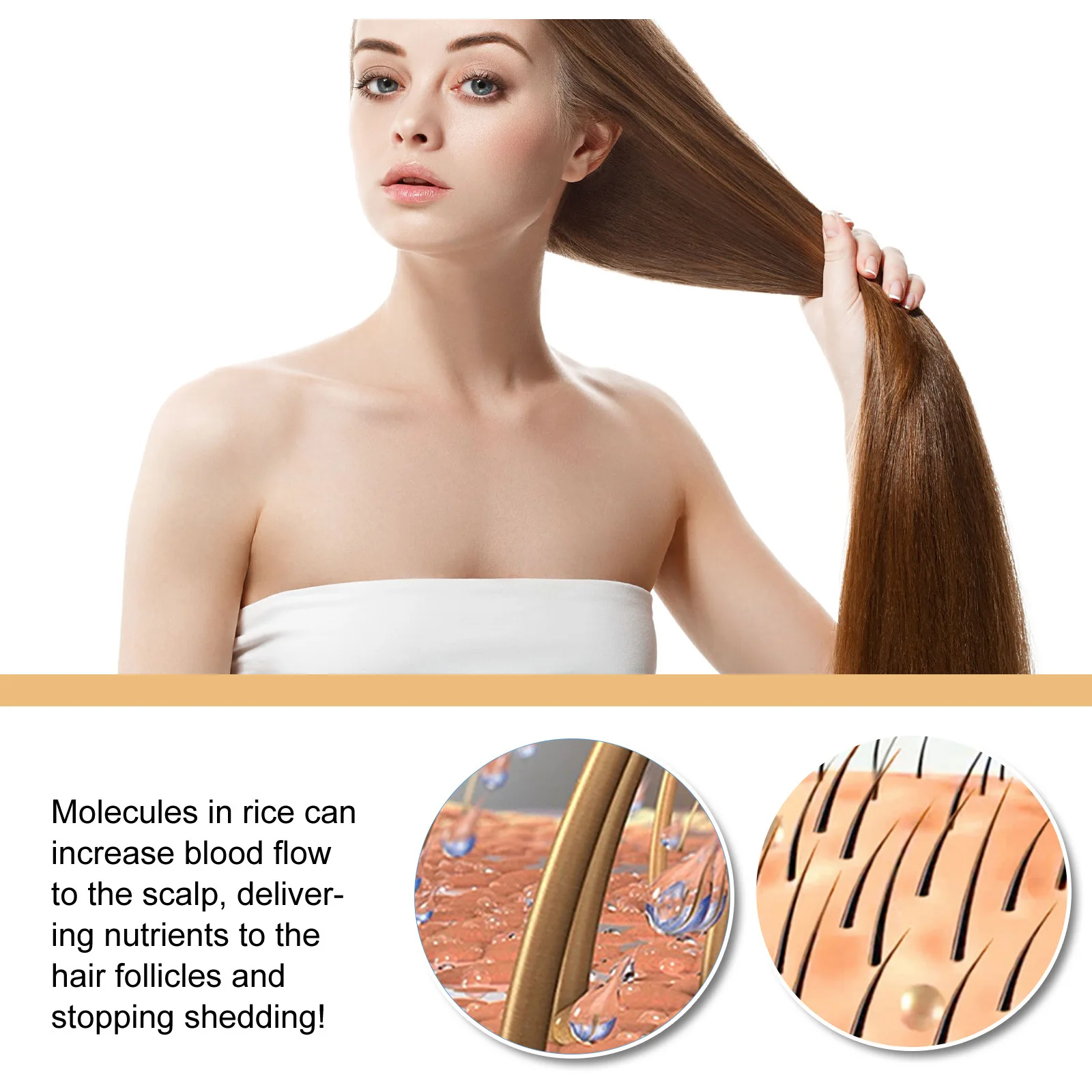 אורז נגד אובדן שמפו סבון להזין שיפור התקרחות לצמיחה מחודשת שיער הסרת קשקשים לחות השיער שמפו טיפולי - 3
