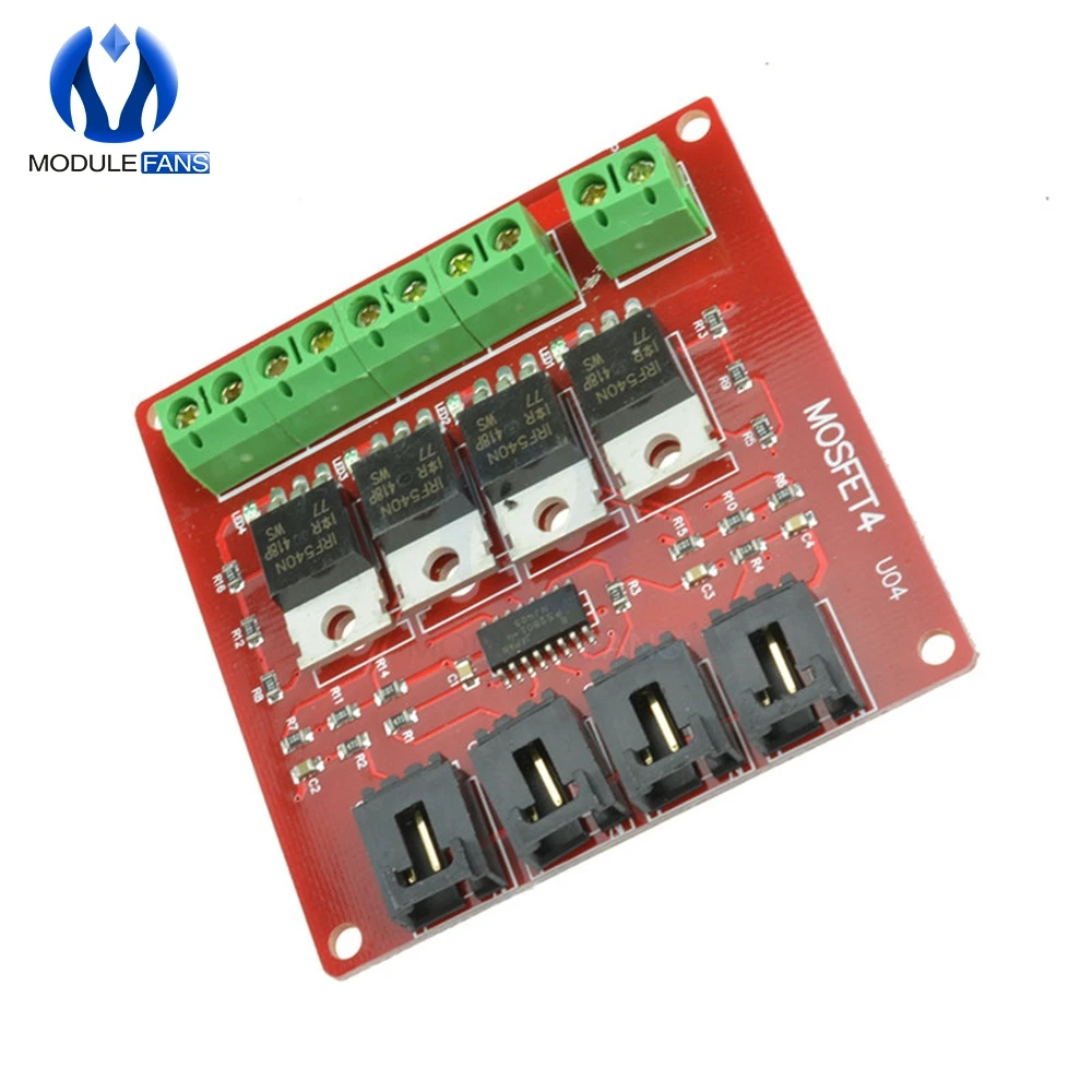 ארבע ערוץ 4 ערוץ דרך כביש MOSFET כפתור IRF540 V4.0+ MOSFET מודול מתג עבור Arduino DC Motor Drive Dmimmer ממסר לוח - 3