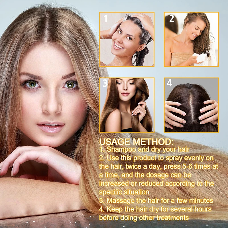 ג ' ינג ' ר צמיחת השיער ספריי מהיר לגדול נגד נשירת שיער שמן אתרי למנוע התקרחות טיפול פגום תיקון HairCare בריאות יופי - 3