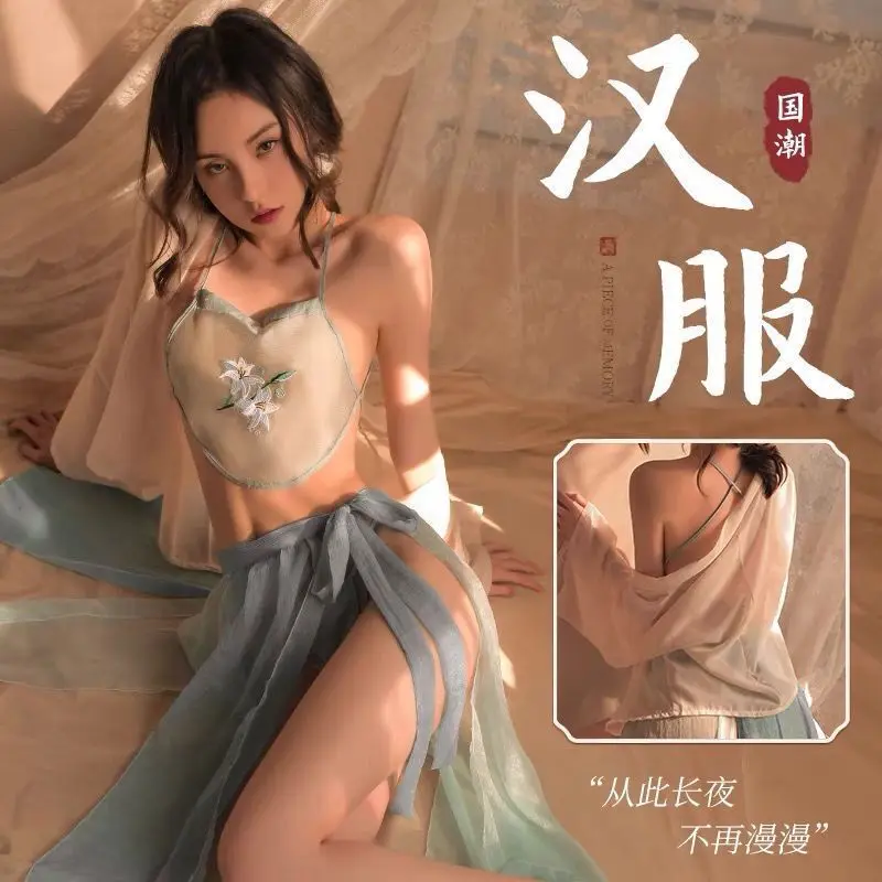 חדש העתיקה תחפושת גודל גדול Hanfu פיתוי חליפת פיג ' מה נשי סקסי העתיקה סינר המדים שיפון שקוף nightdress - 3