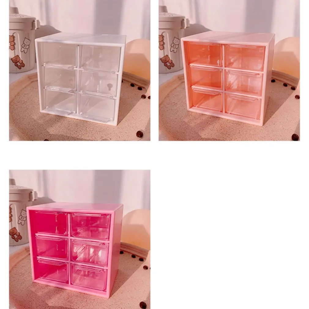 חמוד שולחן העבודה קופסאות אחסון קוסמטיים מגירת אחסון תכשיטים אחסון Boxe שולחן עבודה ארגונית איפור אחסון הי котен - 3