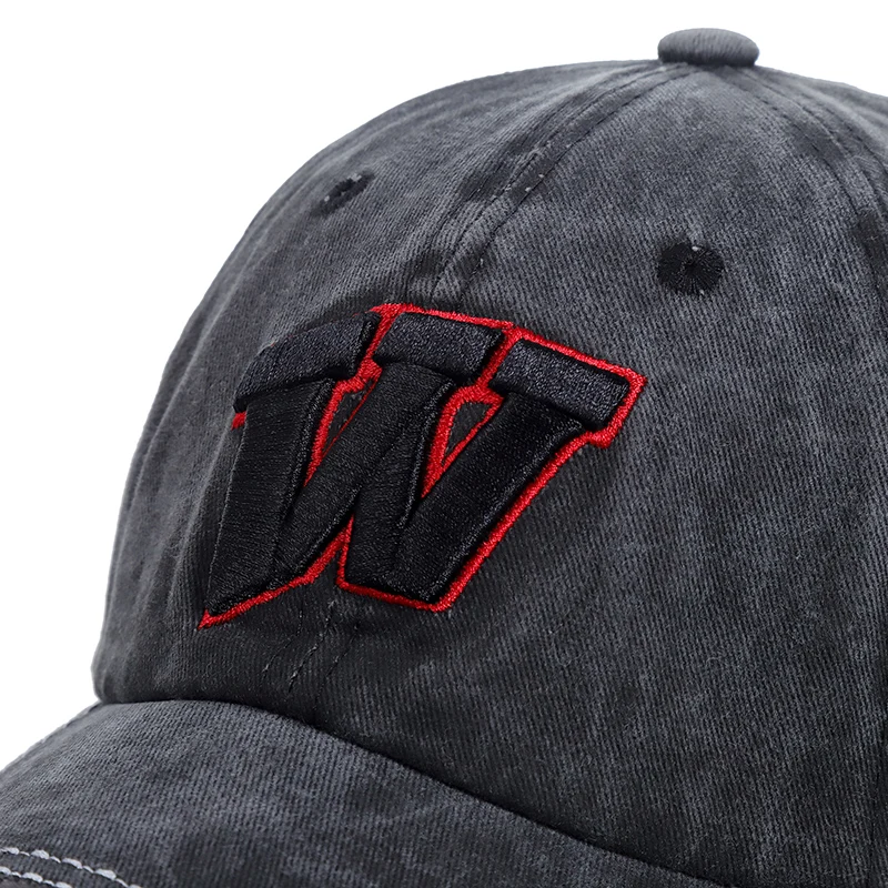 יוניסקס שטף כותנה רטרו כובע 3D כולל מכתב רקמה כובע בייסבול גברים ונשים, אופנת רחוב, כובעי כובעים - 3