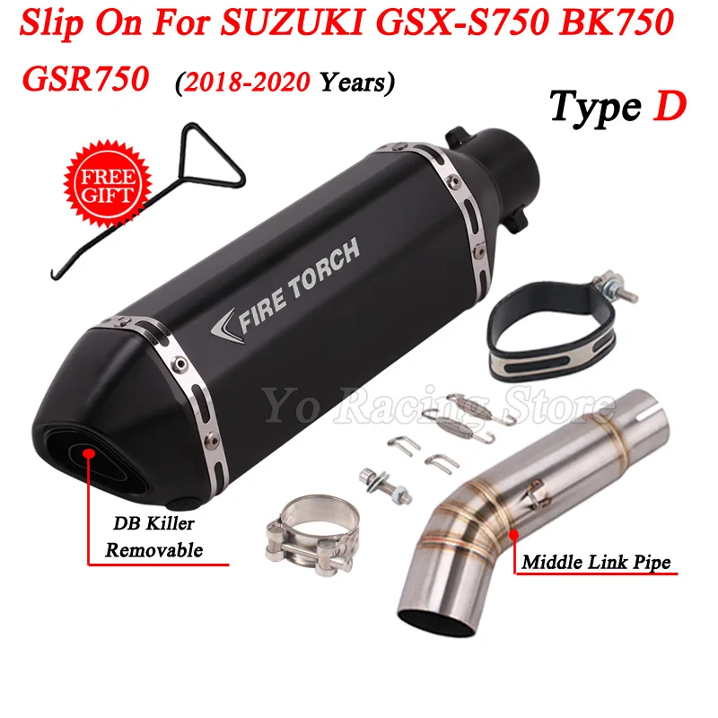 להחליק על סוזוקי BK750 GSX-S 750 GSX S750 2018 - 2020 אופנוע פליטה לברוח שונה חיבור באמצע הקישור צינור פליטה - 3