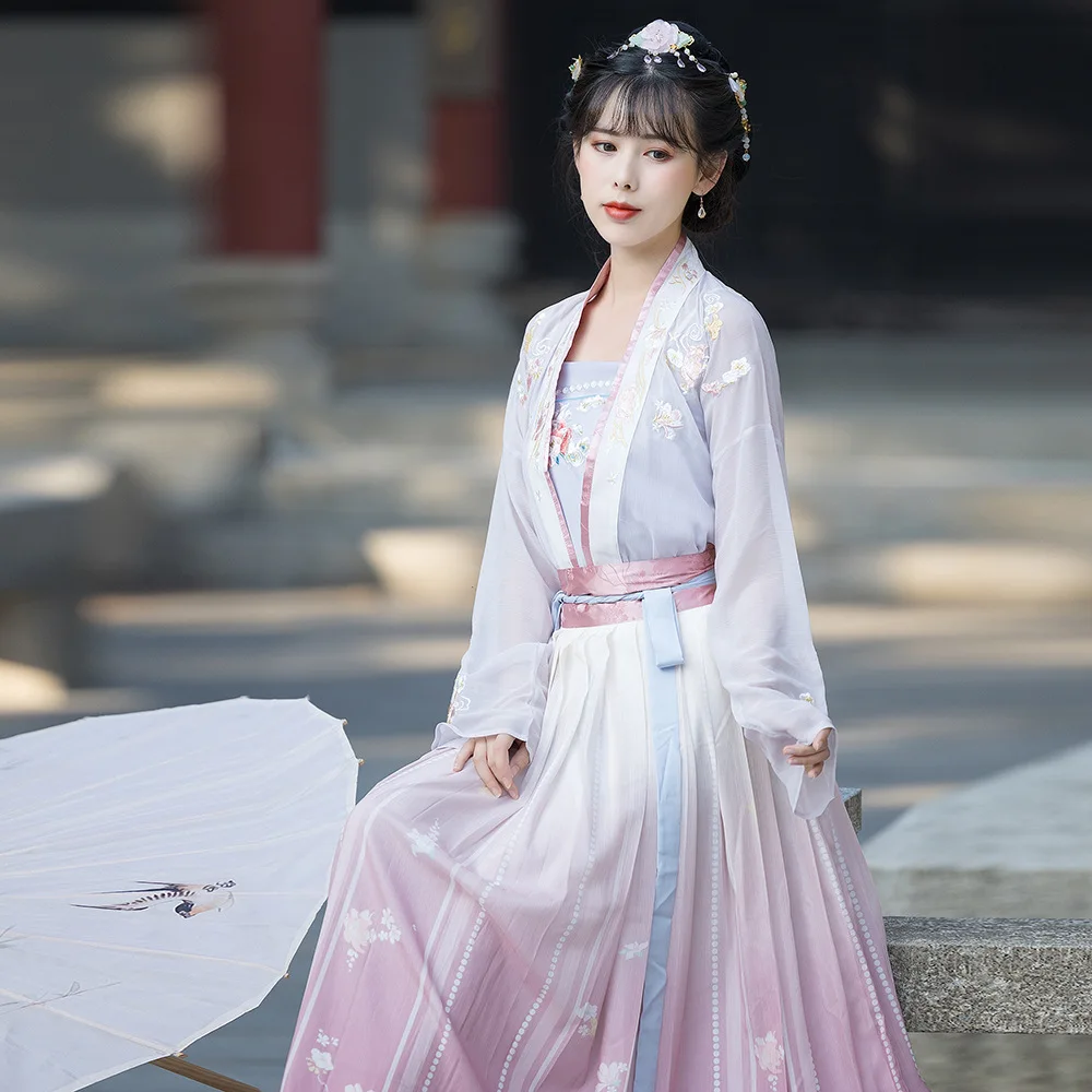 סינית מסורתית Hanfu תחפושת האישה אלגנטיות שושלת טאנג שמלת נסיכה העתיקה פולק טאנג חליפה פיות ביצועים בגדים - 3
