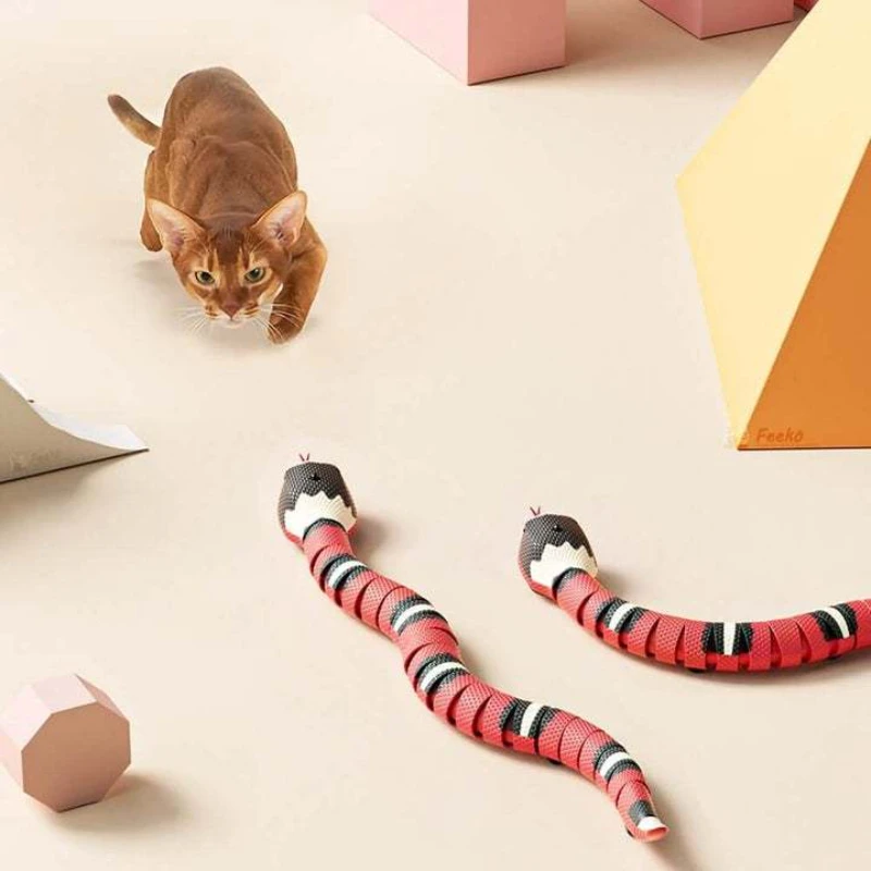 צעצועים אינטראקטיביים עבור חתולים חתול צעצועים חכמים חש הנחש חשמלי USB לטעינה חתול אביזרים עבור חיות מחמד כלבים לשחק את המשחק צעצוע - 3