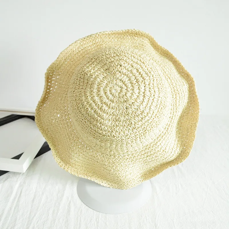 קיפול כובע קש נשים קיץ יציאה מגן השמש חג כובע מגניב חוף הים חוף כובע הגאות כובעי הקיץ דלי כובע לנשים חדש - 3