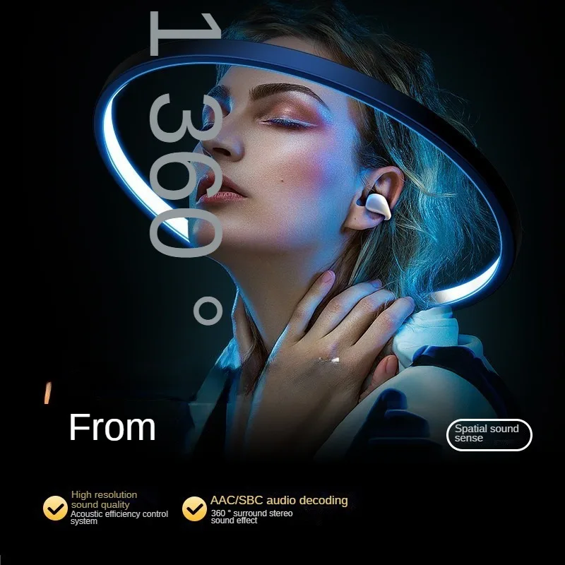 קליפ על wireless Bluetooth headset 5.3 קליפ על עצם באוזן הולכה ספורט אוזניות תוספת זמן סיבולת tws אוזניות - 3