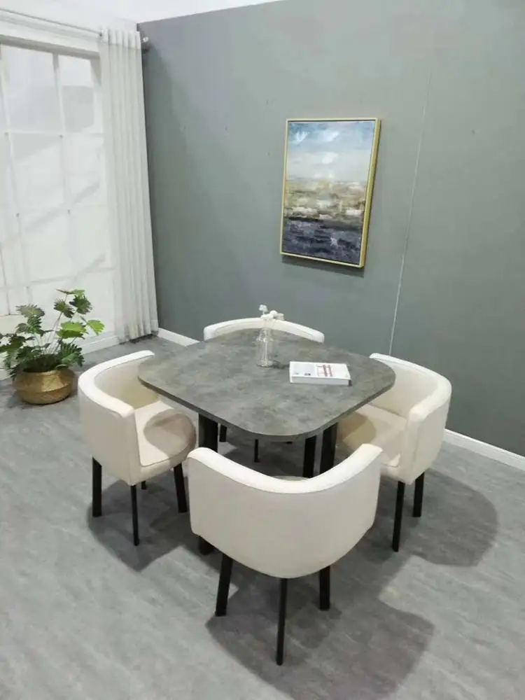 ריהוט הסלון שולחן קפה או תה, שולחן עם עץ, זכוכית, מתכת/ שולחן כיסא להגדיר - 3