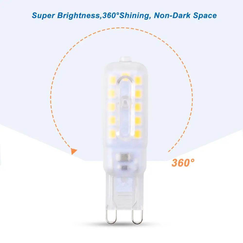 10PCS תירס נורת 3W 5W LED נורת G9 אור הנר Dimmable המבחנה G4 מנורת LED 220V Bombillas אור LED חיסכון באנרגיה תאורה ביתית - 4