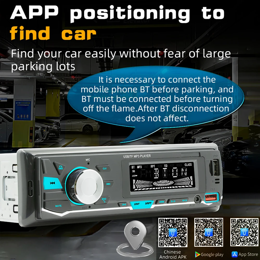 12V רכב רדיו FM סטריאו העזר קלט מקלט USB Bluetooth לרכב MP3 נגן מולטימדיה סטריאו נגן שליטה מרחוק - 4