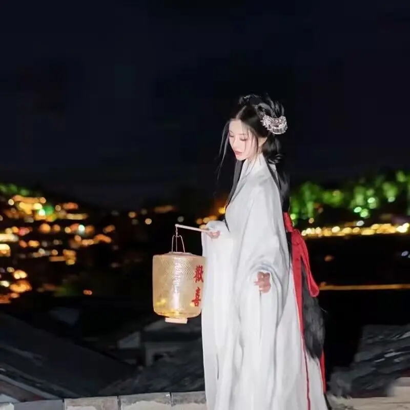 2023 נשים Hanfu שמלה סינית מסורתית Hanfu שמלת ריקוד נשי Cosplay תלבושות קיץ שמלה לבנה Hanfu נשים בתוספת גודל 2XL - 4