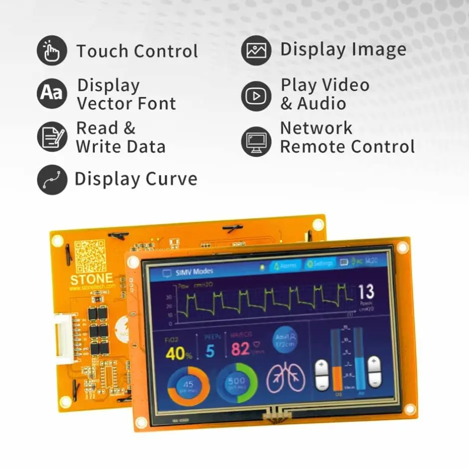 7 אינץ HMI חכם TFT-LCD מודול עם בקר + תוכנית + מגע + UART ממשק טורי - 4