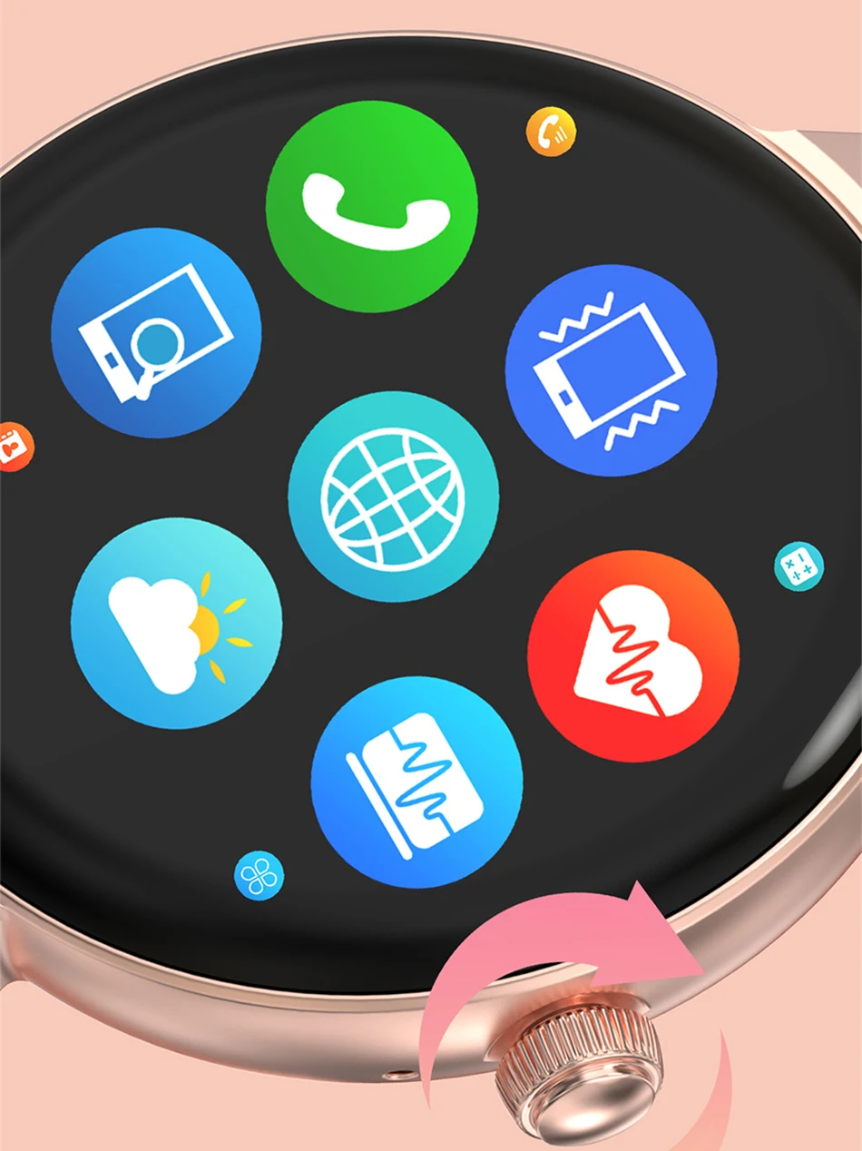 Bluetooth חדש קורא לנשים שעון חכם AMOLED מגע מלאה כושר קצב הלב פעילות גופנית גברים Smartwatch גברת שעון+box עבור אנדרואיד IOS - 4