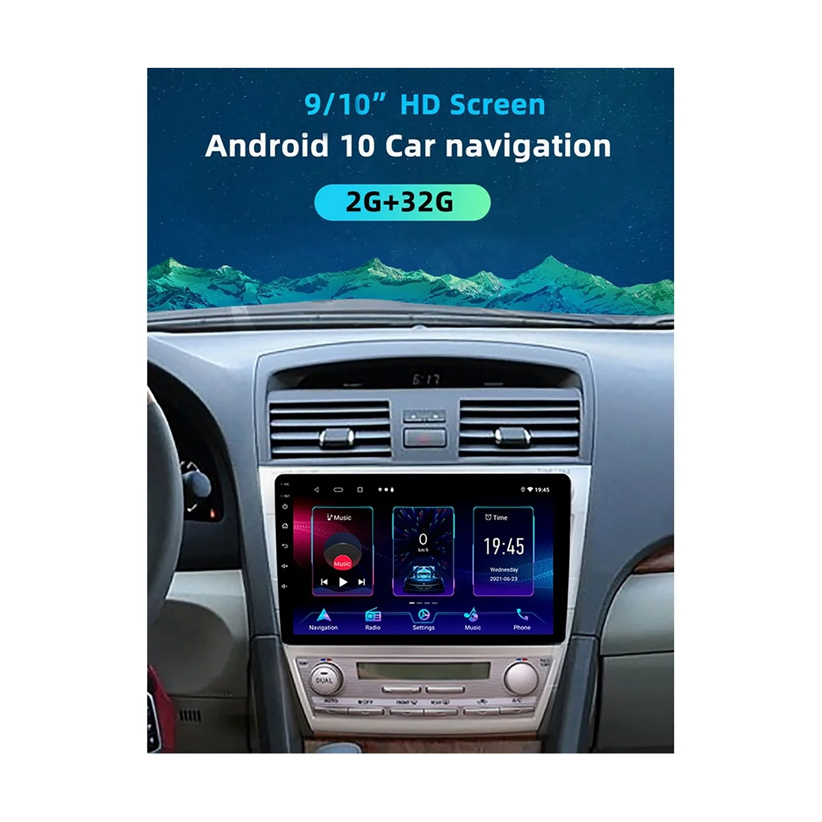 DIN 1 רדיו במכונית מסך מגע 10.1 אינץ ' מתכוונן 8 Core ניווט GPS אנדרואיד 10 סטריאו לרכב רדיו נגן - 4