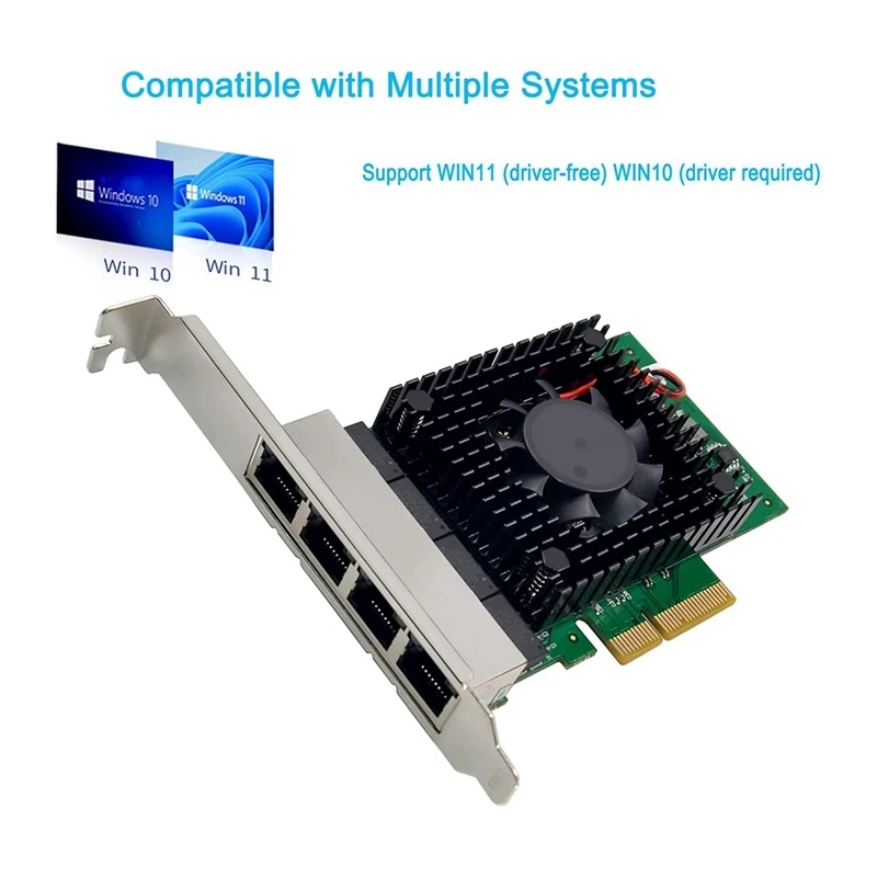 Ethernet NIC כרטיס RJ45 LAN Controller Pcie I225-V 2.5 G כרטיס רשת Gigabit 3.1 2.5 Gbe עבור Windows 10/11 עם פרופיל נמוך הסוגר - 4
