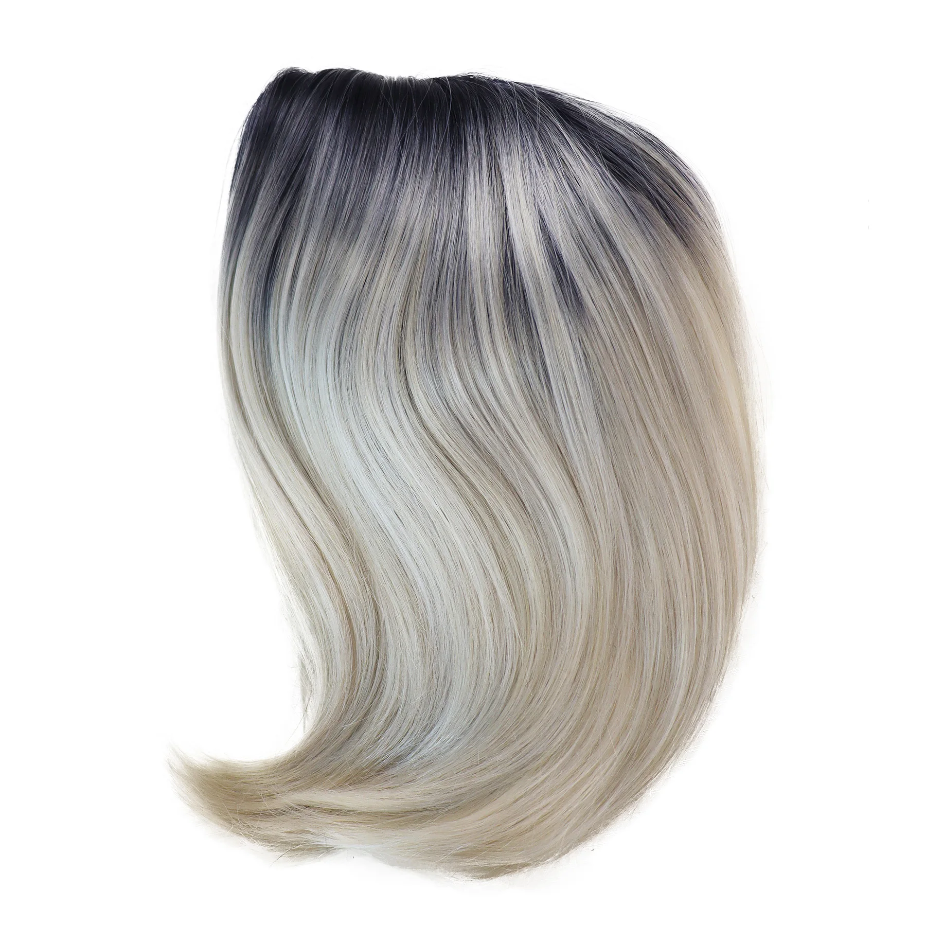 GNIMEGIL סינטטי Ombre פלטינה שיער בלונדיני קצר בוב פאה לנשים ילדה רך טבעי ישר תסרוקת יומי המפלגה Cosplay - 4