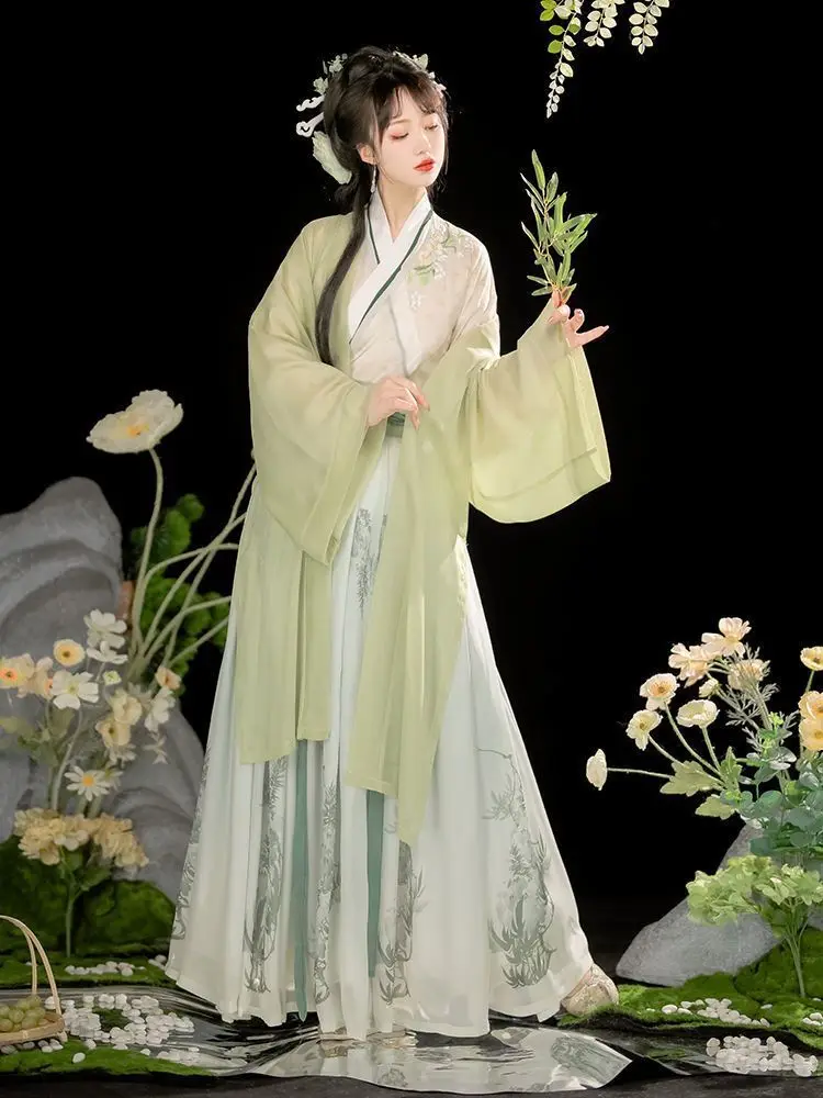 Hanfu השמלה נשים סינית עתיקה שושלת סונג Hanfu להגדיר נקבה תחפושות קוספליי מסיבת קיץ Hanfu השמלה 3pcs סטים לנשים. - 4
