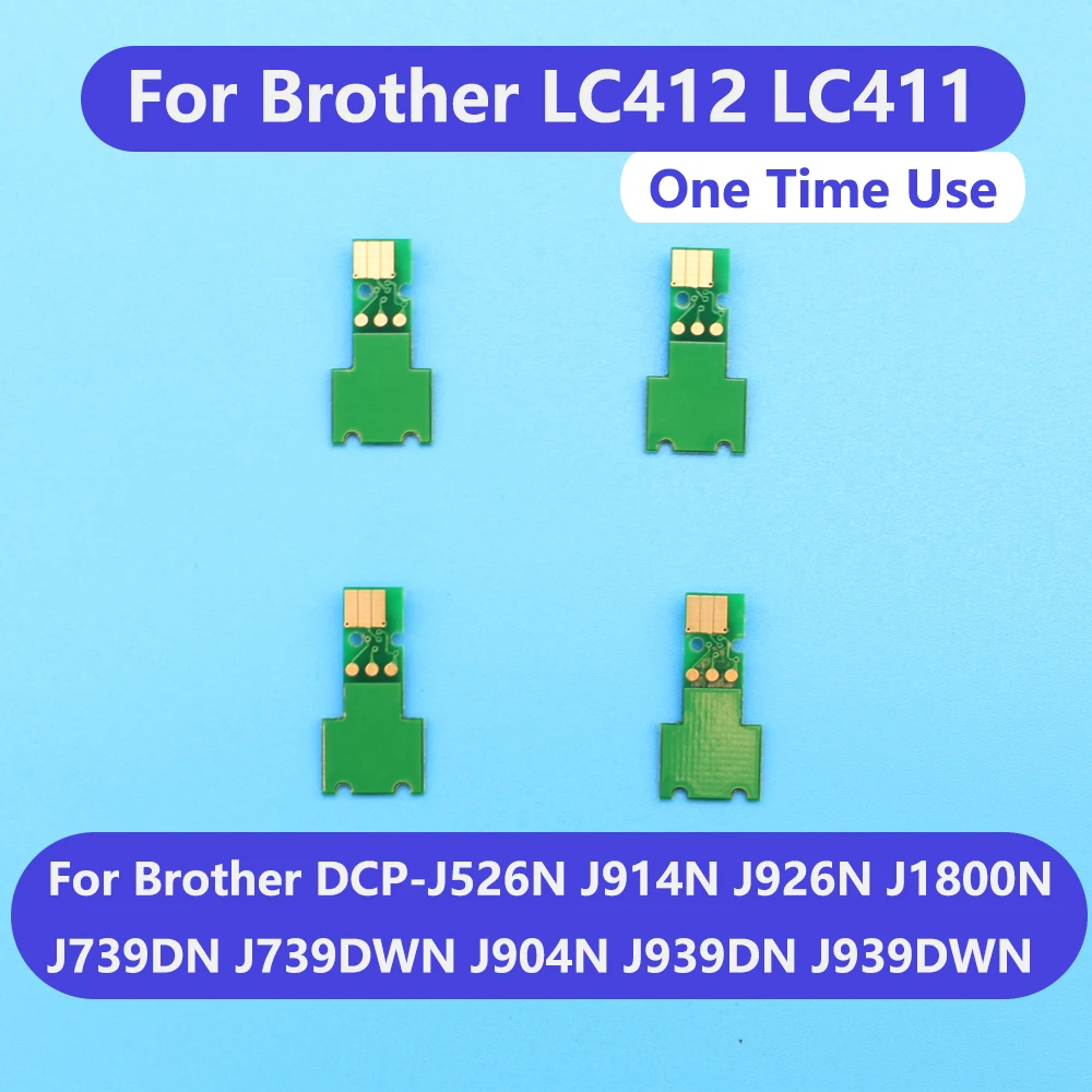 LC411 LC412 חד פעמיות מחסנית דיו צ ' יפ אח DCP-J526N J914N J926N J926 J1800N J1800 J739 J904N J939DN J939 J7100 J7300 - 4