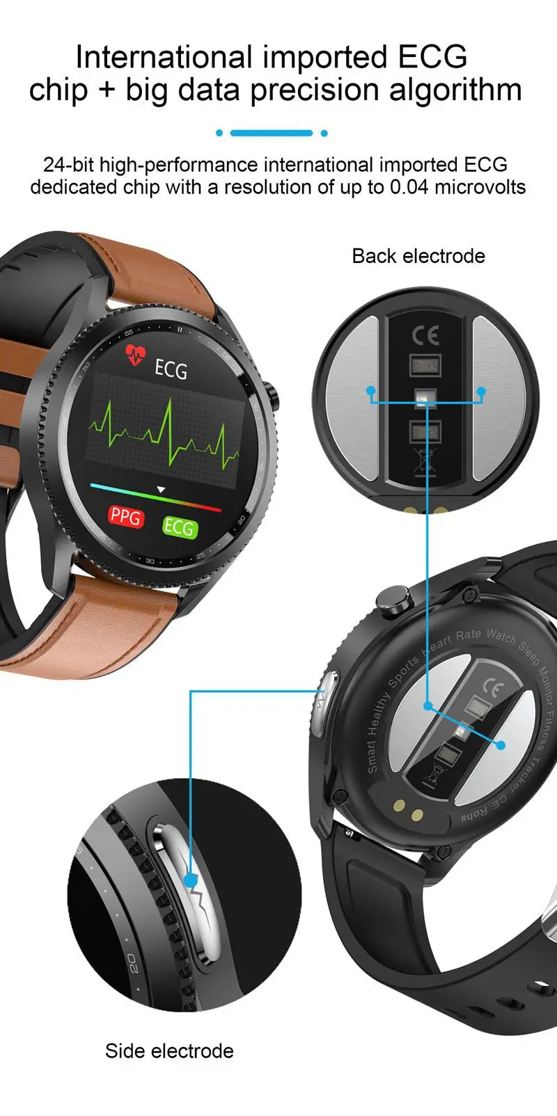 Lenovo שעון חכם נשים החמצן בדם, לחץ א. ק. ג מוניטור לבריאות עמיד למים ספורט גברים צמיד Smartwatch - 4