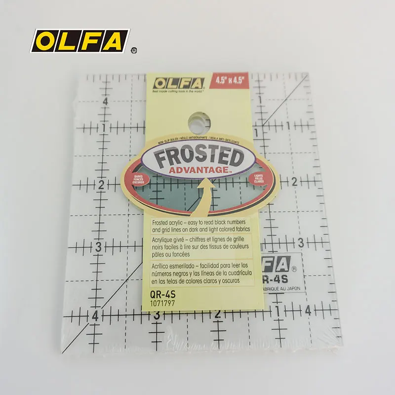 OLFA אקריליק שקוף כיכר סרגל חיתוך בד סרגל מדידה חיתוך שליט OLFA QR-4S QR-9 QR-16 - 4