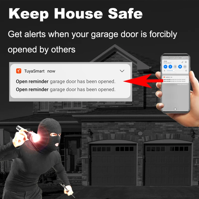 Tuya Wifi הדלת. מתג ביטחון להגנה מרחוק Conrtrol חכם בבית חכם החיים אפליקציה תזכורת לעבוד עם אלקסה הבית של Google - 4