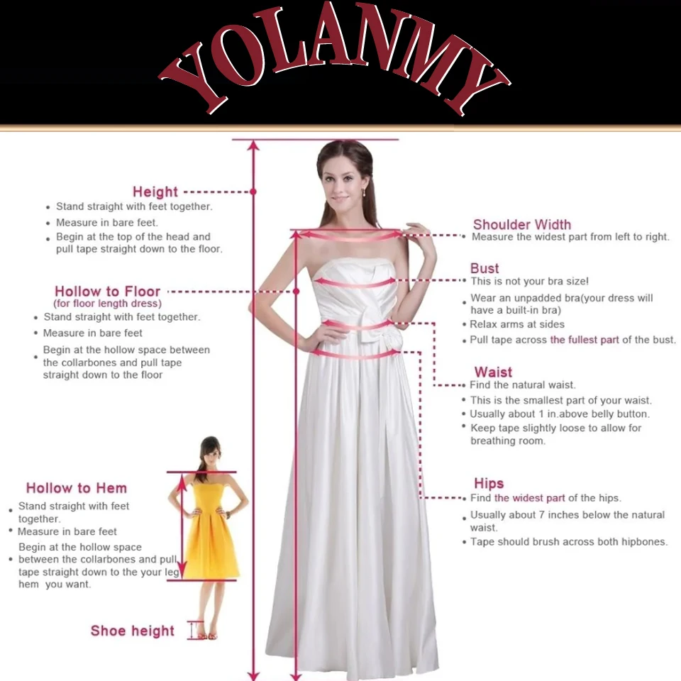 YOLANMY אלגנטי, נוצץ שמלות כלה טול רצועות ספגטי מתוק אפליקציות Vestido De Casamento בהתאמה אישית לנשים - 4