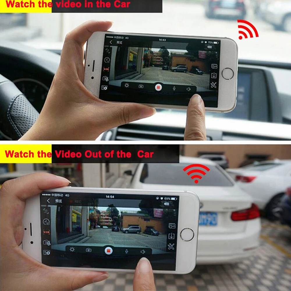 ZJCGO 2K 4K DVR המכונית Dash Cam Wifi מול מצלמה אחורית 2 עדשות 24h לפקח על טויוטה קורולה לחצות XG10 2020 2021 2022 2023 2024 - 4